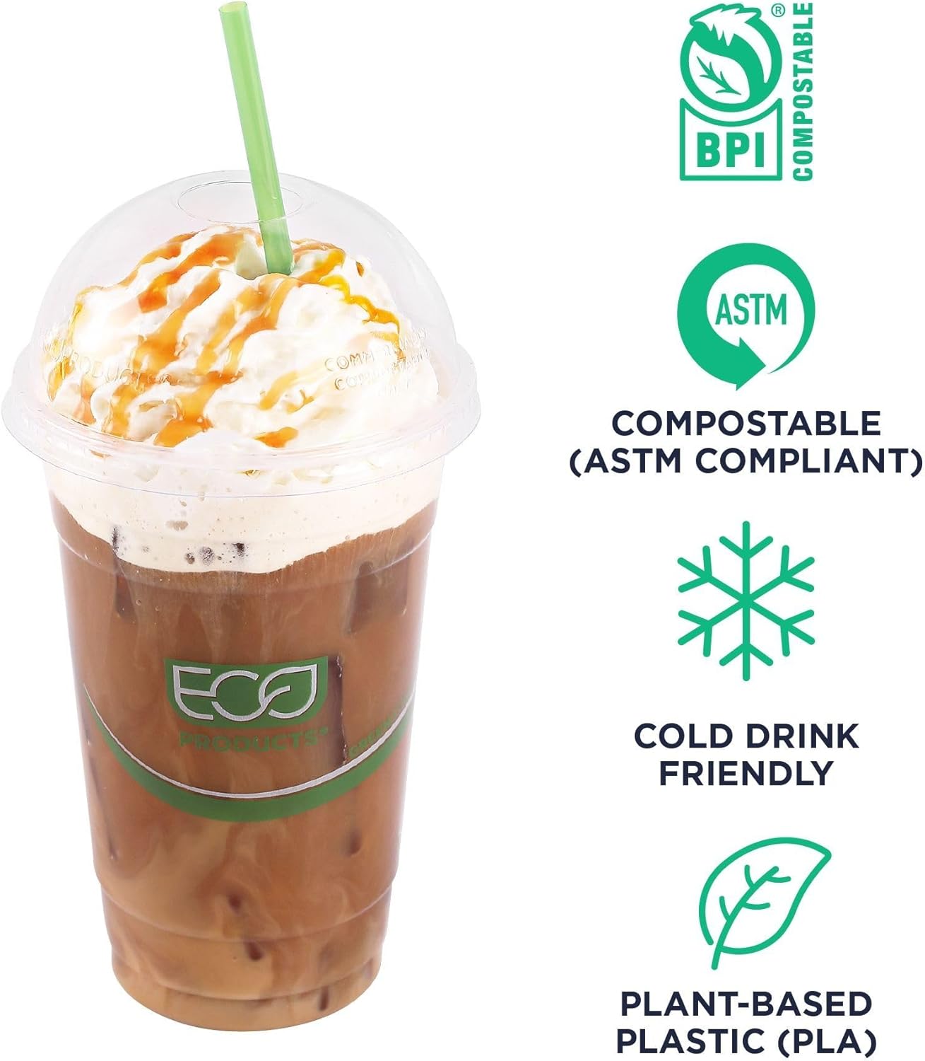 ECO-PRODUCTS GreenStripe Compostable Cold Cup Lids (PLA)