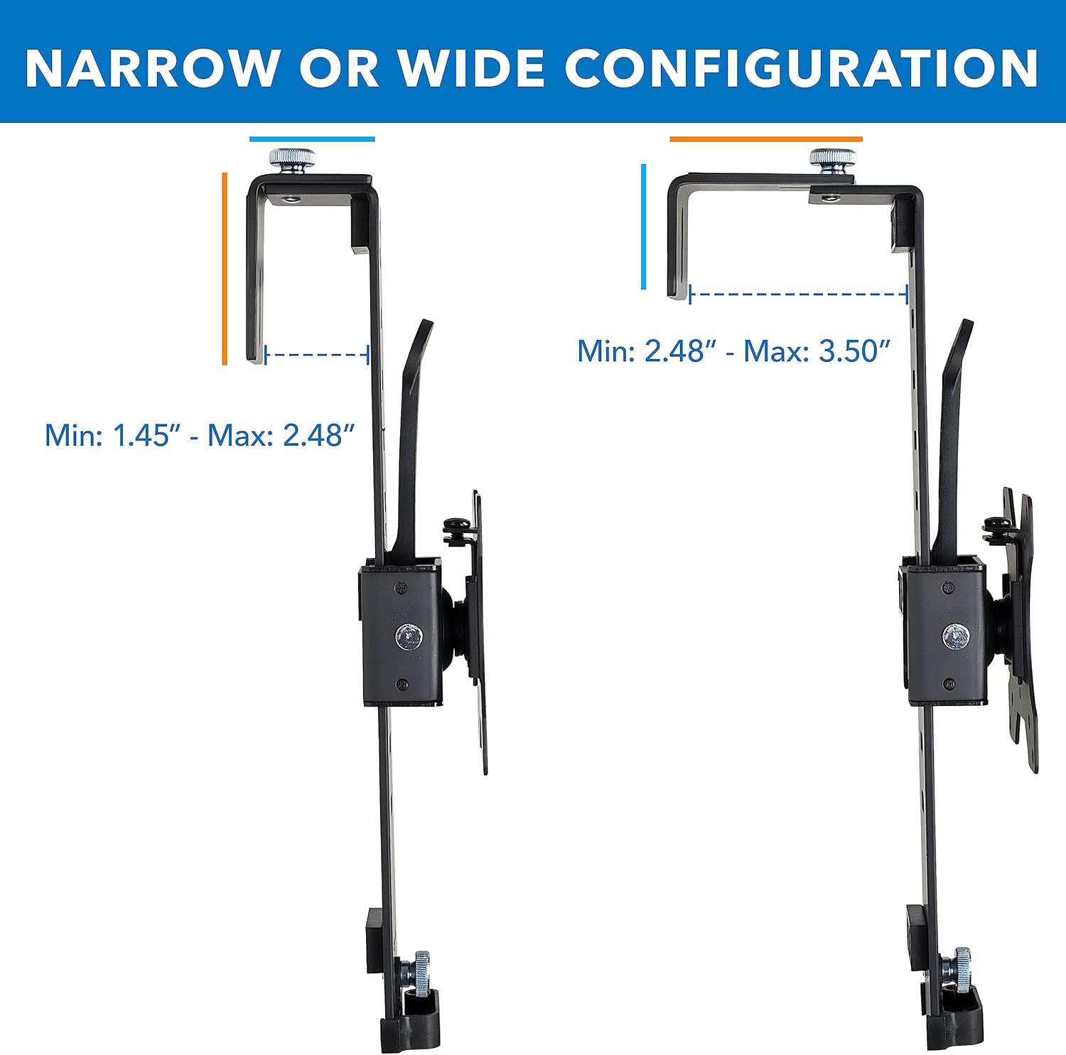 Mount-It! Cubicle Monitor Mount Hanger Attachment, Hanging Height Adjustable VESA Bracket for a 17" to 32" Screen