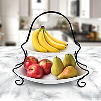 Gibson Elite Gracious Dining 2-Tier Serving Set, White