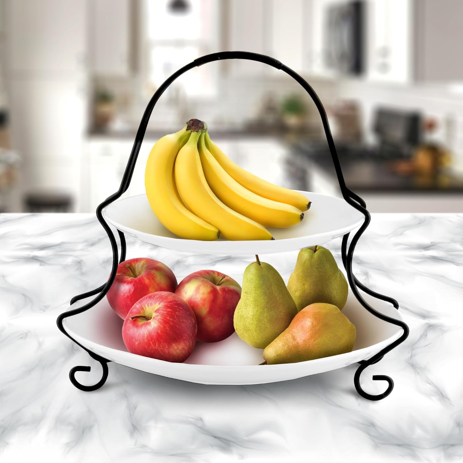 Gibson Elite Gracious Dining 2-Tier Serving Set, White