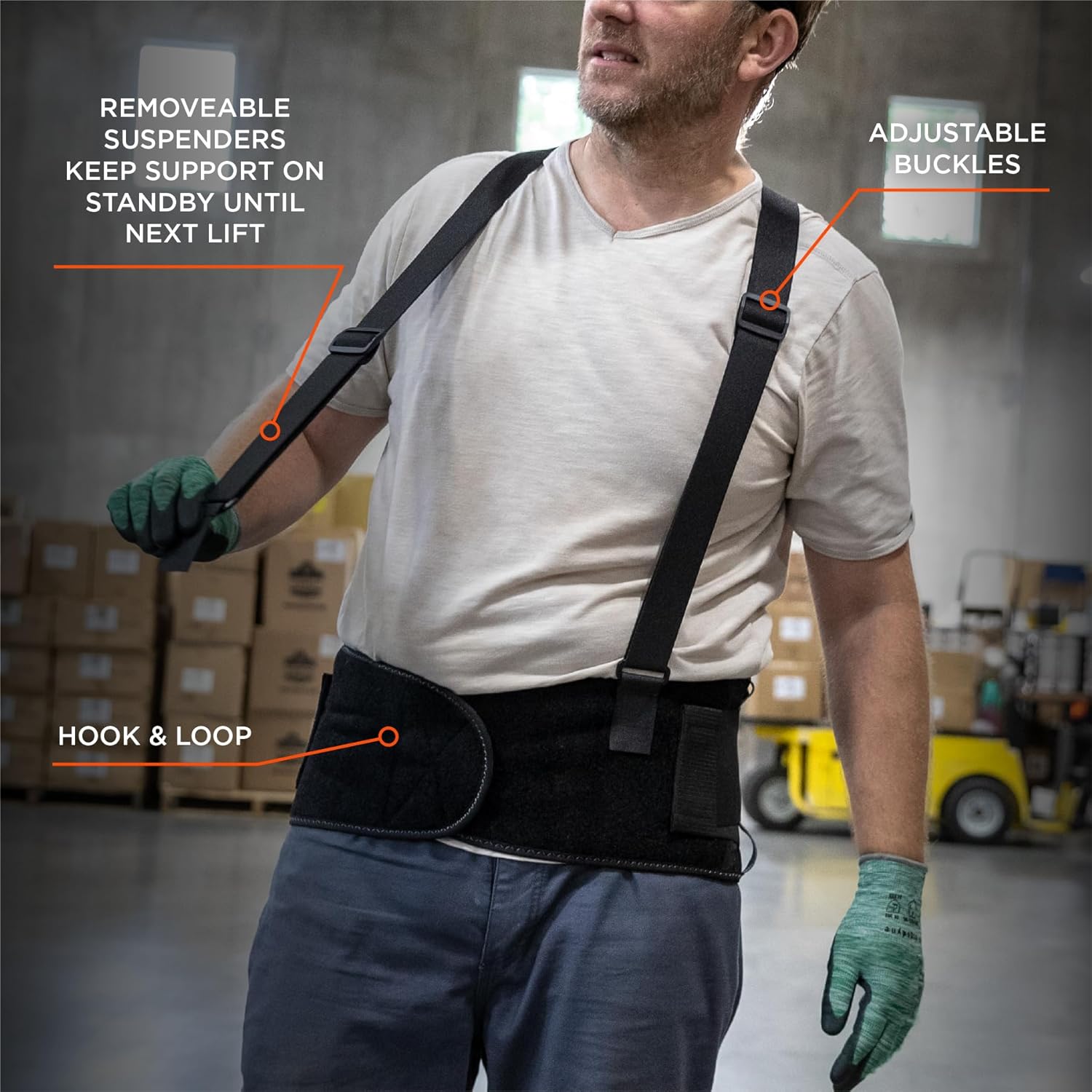 Ergodyne ProFlex 2000SF Back Support Brace, 8.5" V-shaped Spandex