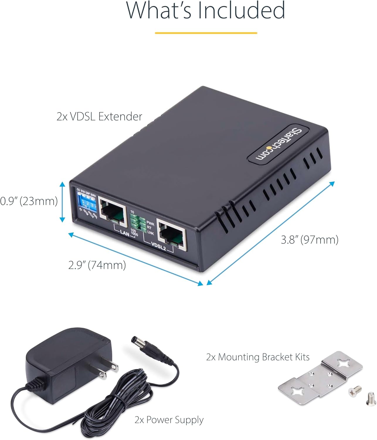 StarTech.com VDSL2 Ethernet Extender Kit Over Single-Pair Wire