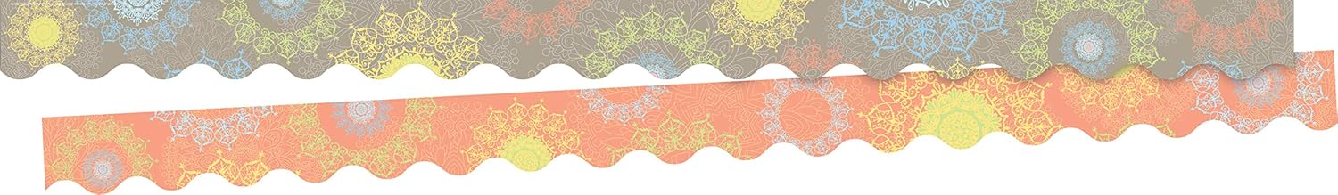 Barker Creek Double-Sided Scalloped Border Set of 2, Celebrate Mindfulness, Mixed-Design, 39' Each of 2 Designs