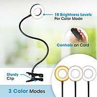 OttLite® Wellness Series Capture Clip-On LED Ring Light, 25"H, 11.5W, Black