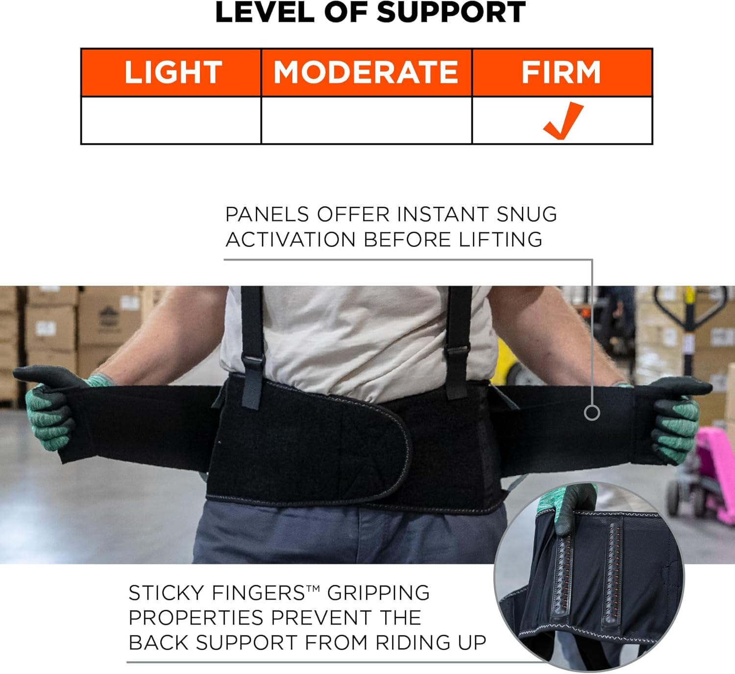 Ergodyne ProFlex 2000SF Back Support Brace, 8.5" V-shaped Spandex