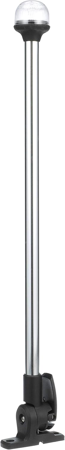 Attwood 5350-PA20-7 All-Round Incandescent Fold Down Navigation Light, Horizontal Mount, Black Base, 20-Inch