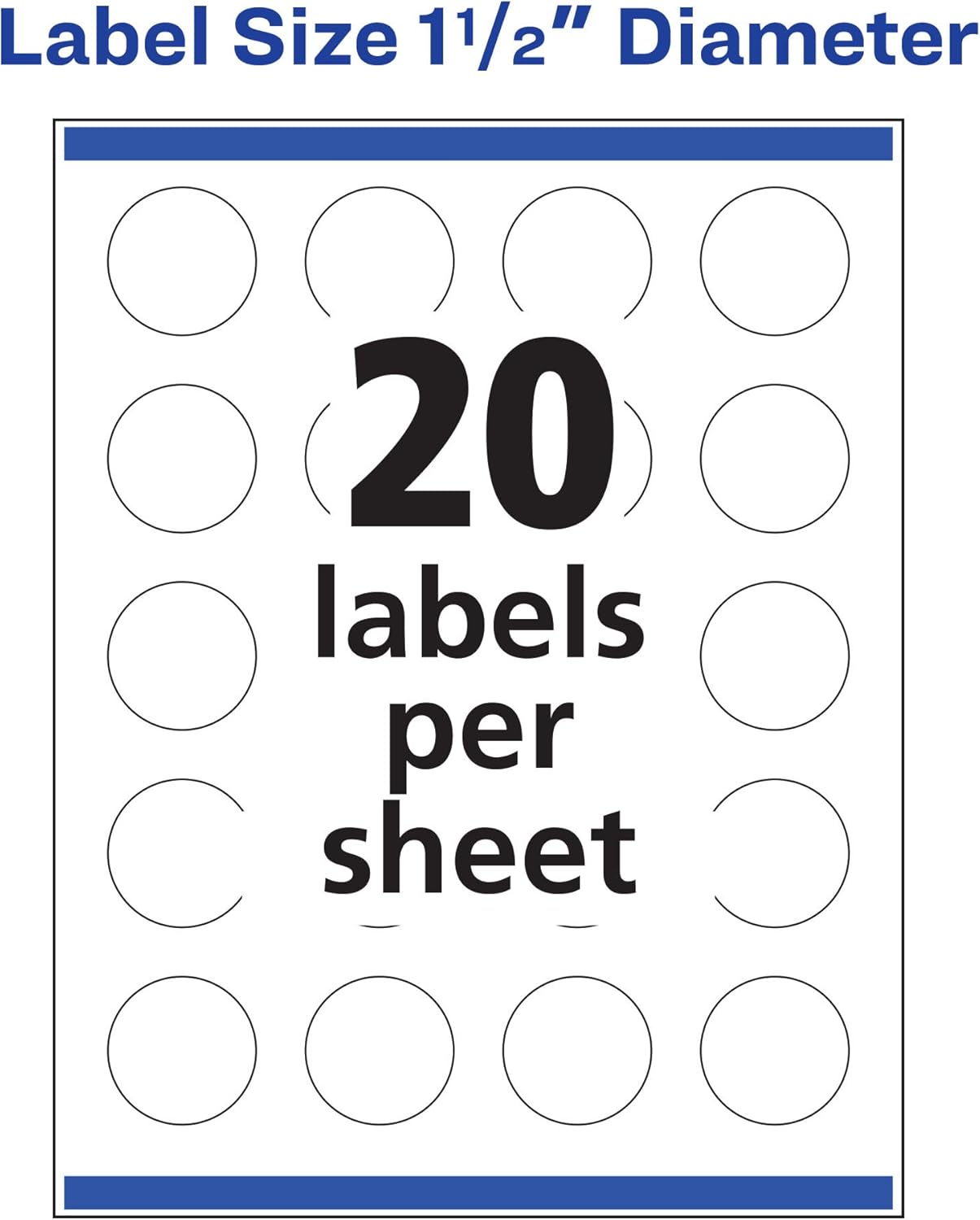AVERY Round Labels, Sure Feed Technology, 1.5" Diameter, Glossy White