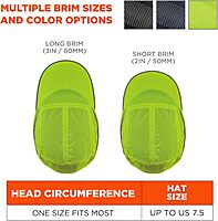 Ergodyne Skullerz 8955 Lightweight Bump Cap Hat, Baseball Style, Long Brim