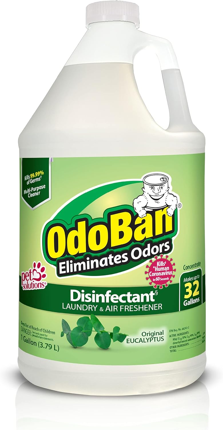 OdoBan Disinfectant Concentrate and Odor Eliminator, 1 Gallon, Original Eucalyptus Scent Eucalyptus 128 Fl Oz (Pack of 1)
