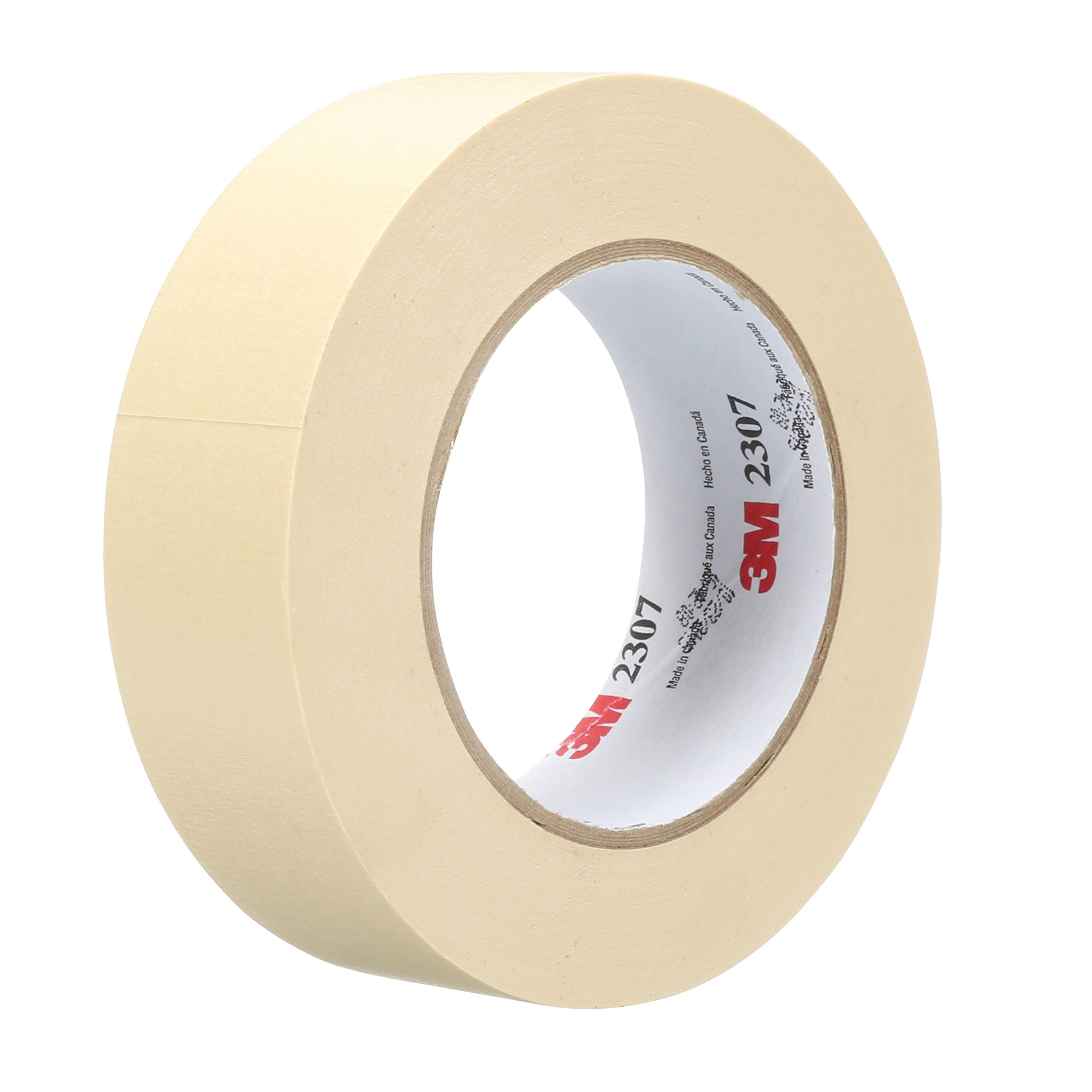 3M Masking Tape 2307, Tan Color, General Purpose, Rubber Adhesive, Crepe-Paper Backing, 24 mm x 55 m, 5.2 mil