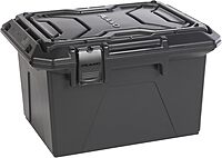 Plano Ammo Crate, Black, Lockable Plastic Ammunition Storage Box, Water-Resistant Protection with Interlocking Foam and Removable Dividers