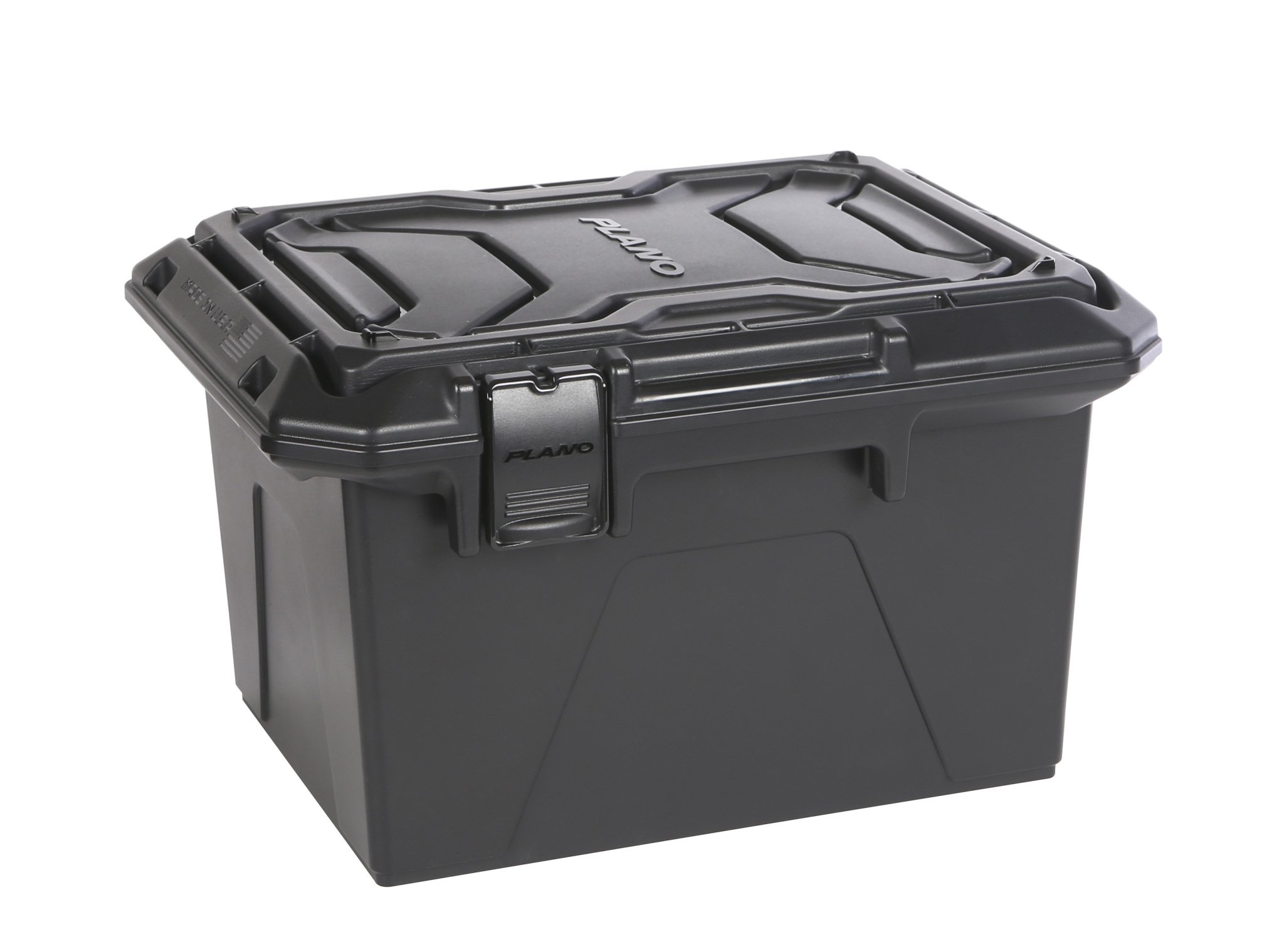 Plano Ammo Crate, Black, Lockable Plastic Ammunition Storage Box, Water-Resistant Protection with Interlocking Foam