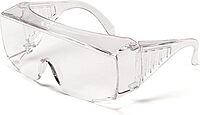 MCR Safety 9800XLB Yukon Polycarbonate Clear Uncoated Lens Safety Glasses with Spatula Temples in Box, Clear, X-Large