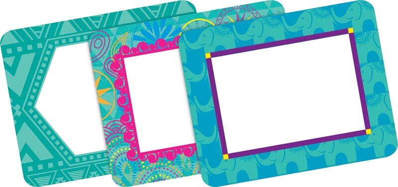 Barker Creek Name Badges & Self-Adhesive Labels, Bohemian, Multi-Design, Multi-Purpose Name Tags, Gift Tags, and More! 3.5" x 2.75", 45 per Pkg, Home, School and Office Supplies (1538)
