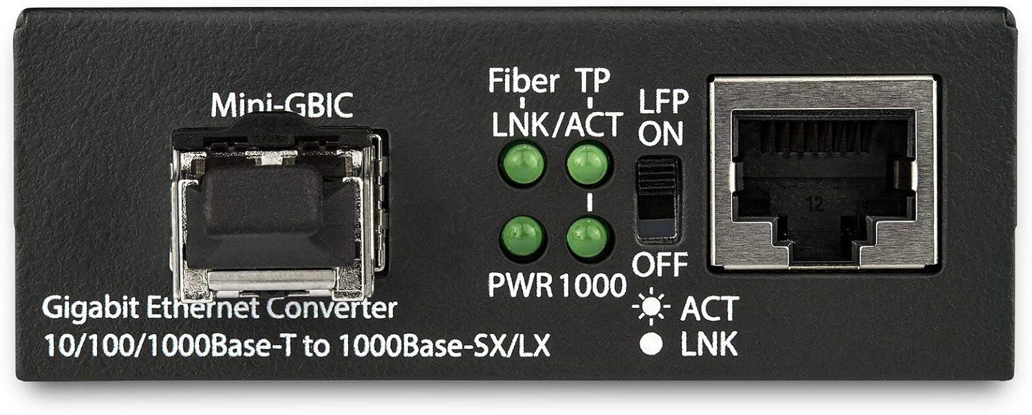 StarTech.com Gigabit Ethernet Fiber Media Converter - Compact - 850nm MM LC - 550m - With MM SFP Transceiver - MCM1110MMLC
