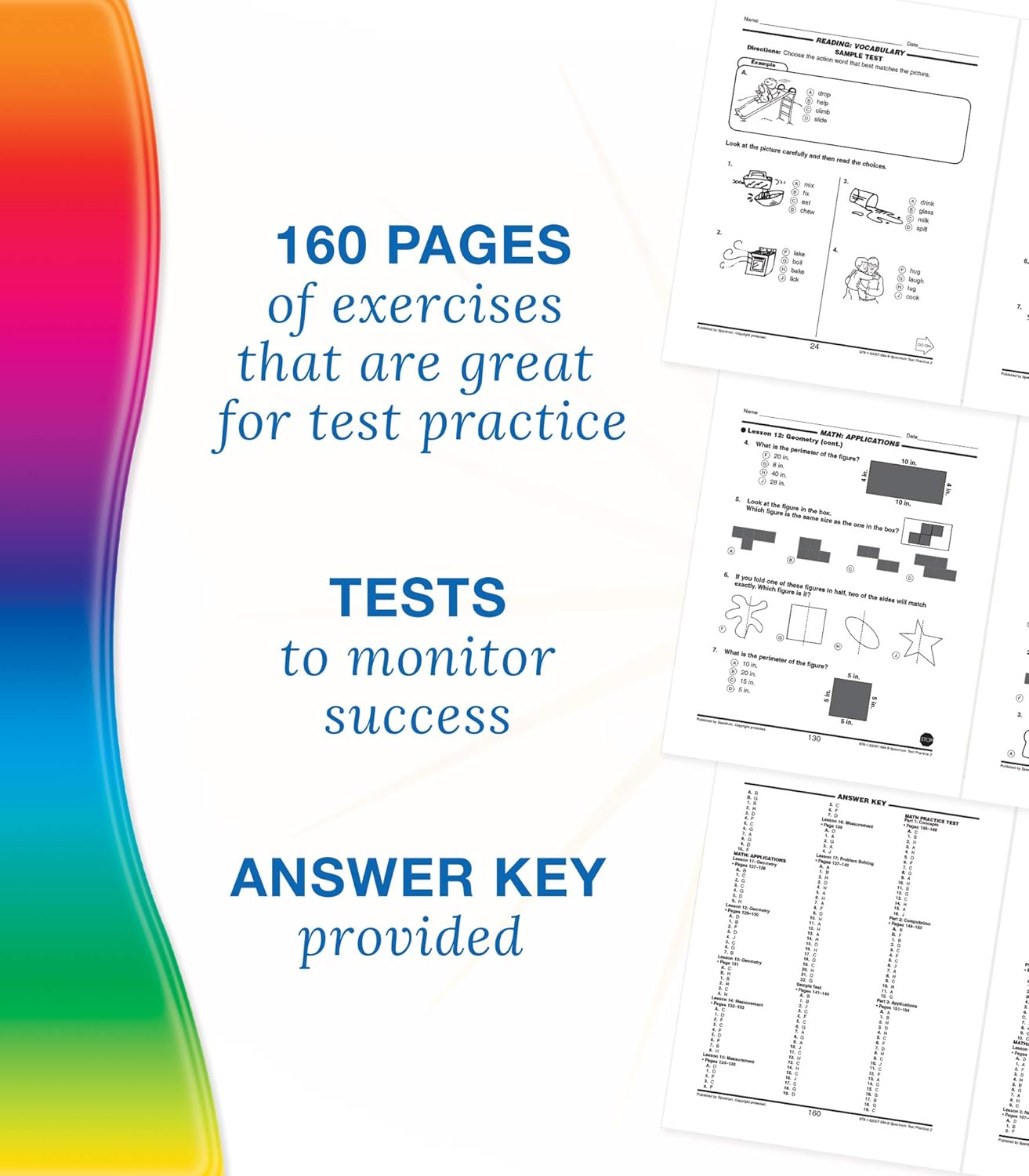 Spectrum Test Prep Grade 2 Workbook, Ages 7-8, Reading Comprehension, Language Arts & Math Workbook, Grammar, Vocabulary