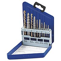 IRWIN HANSON Screw Extractor and Drill Bit Set, Spiral Flute