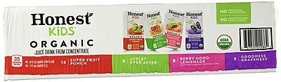 Honest Kids Organic Fruit Juice Drink Boxes Variety Pack, 6 Oz, Pack Of 40 Boxes