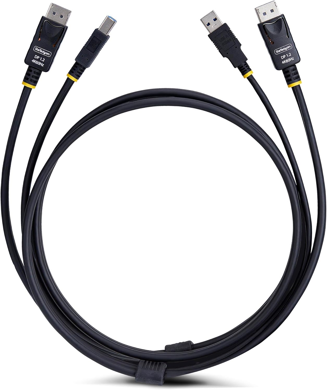 StarTech.com 10ft (3m) DisplayPort and USB 5Gbps KVM Cable, 4K 60Hz, Universal Compatible DP/USB Combo Cable for KVM Switches