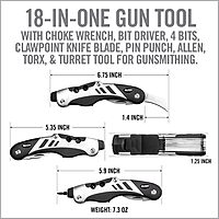 Real Avid Gun Tool - 18-In-1 Gunsmithing Shotgun & Rifle Multi Tool - Bit Driver, Torq Bits, Choke Tube Wrench, Allen Wrench, Scope Tool, & Punch Tool