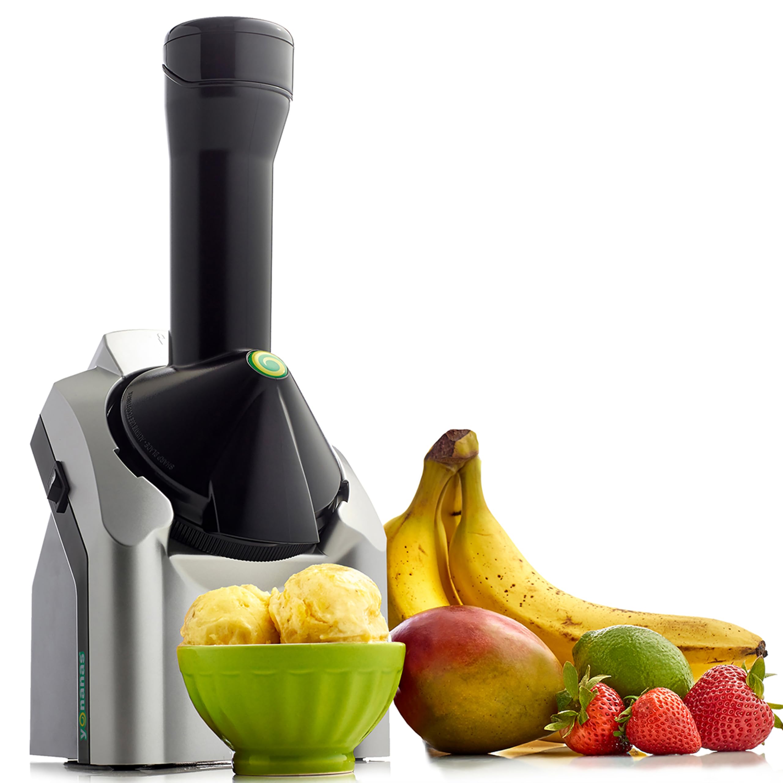 Yonanas Classic Frozen Fruit Soft Serve Maker for Healthy Vegan and Dairy-Free Treats, 200W Silver Machine with 36 Recipes