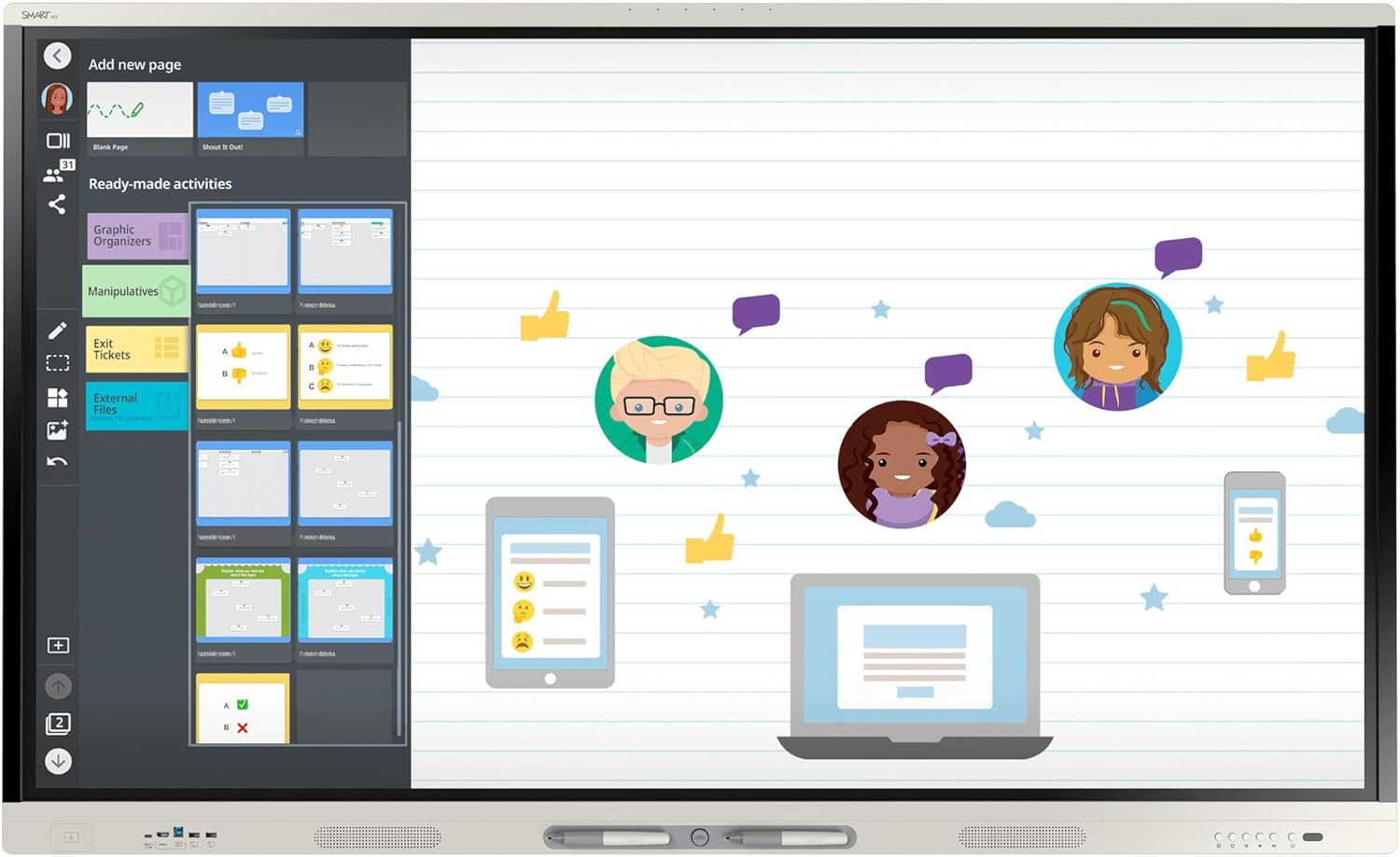 SMART BOARD MX075-V5 INTERACTIVE DISPLAY WITH IQ