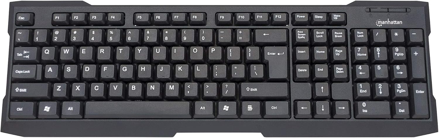 Manhattan 3434718 USB Enhanced Keyboard, Black