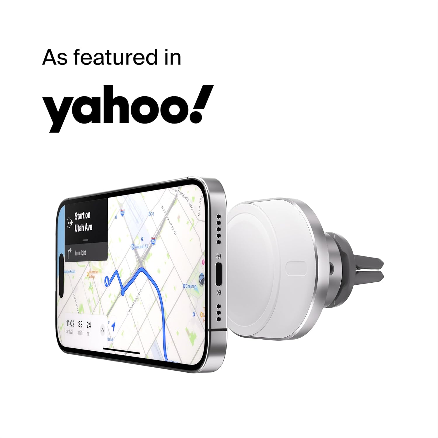 Belkin MagSafe-Compatible Wireless Car Charger with 15W Fast Charging, Powerful Magnetic Vent Holder for iPhone 16, 15, 14