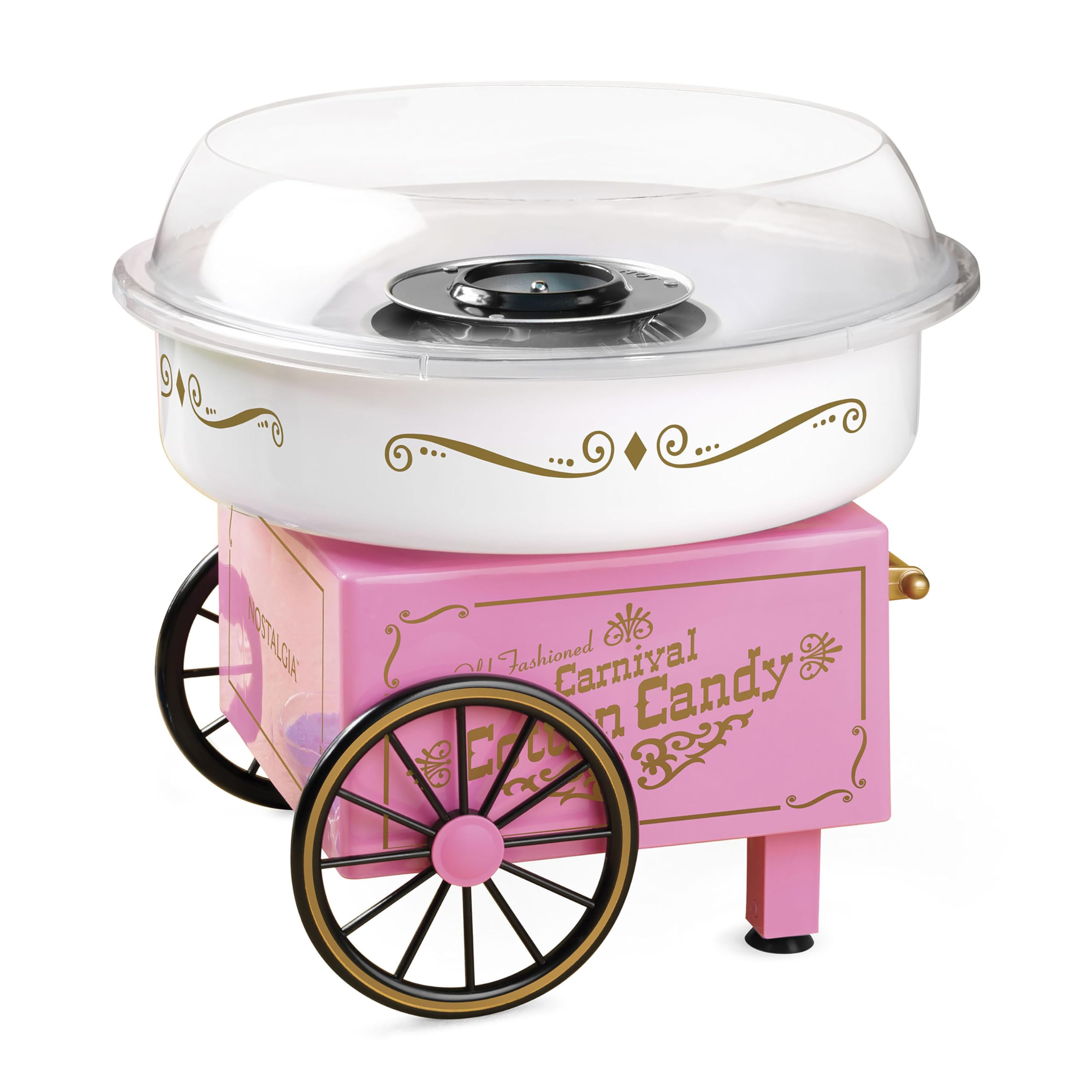 Nostalgia Cotton Candy Machine - Retro Cotton Candy Machine for Kids with 2 Reusable Cones, 1 Sugar Scoop