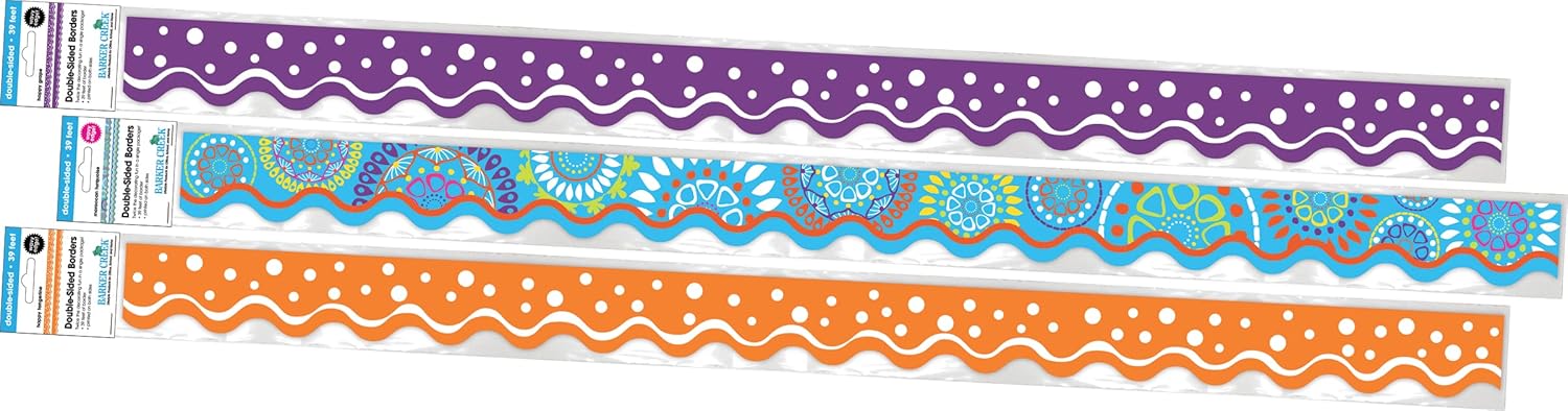 BARKER CREEK Double-Sided Trim Set of 3 Classroom Border Strips