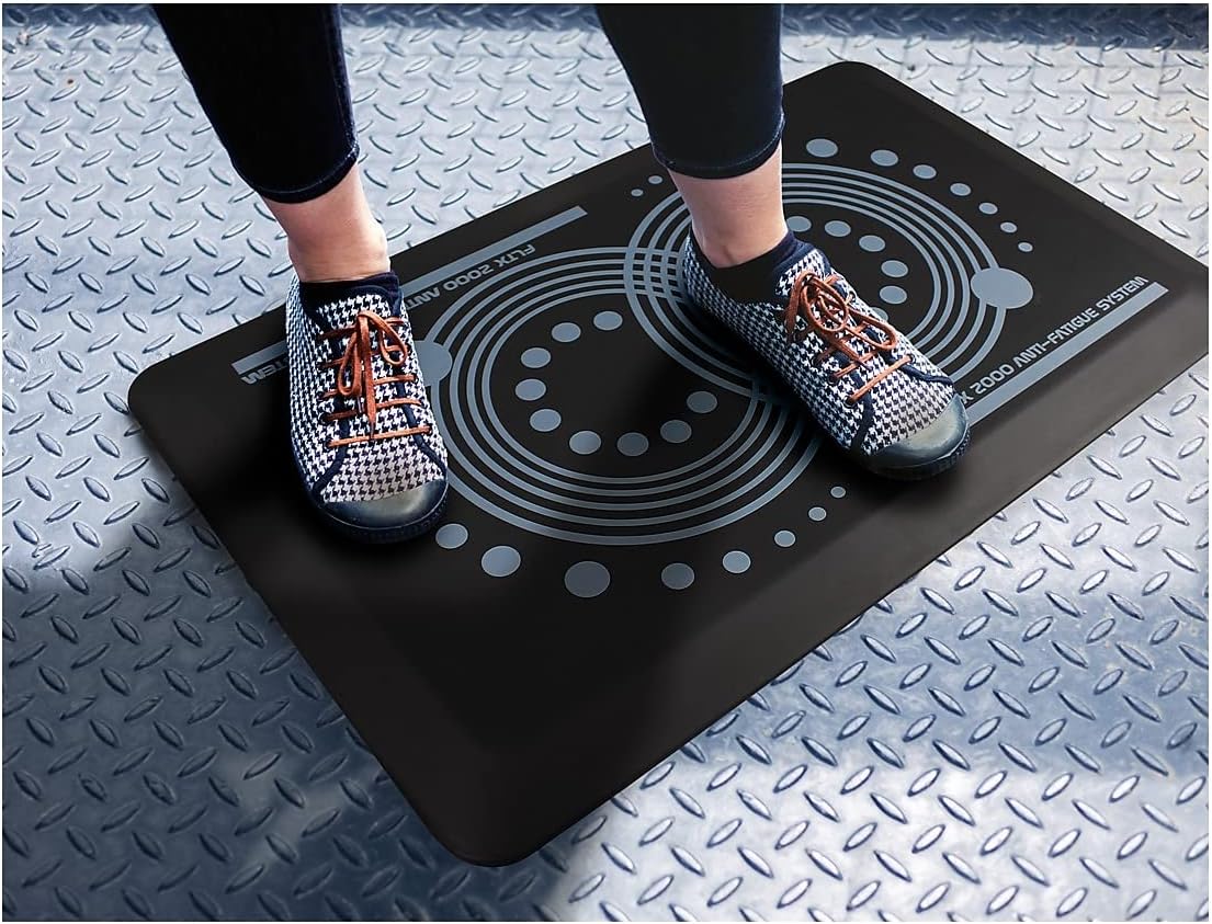 Floortex AFS-TEX 2000 Active Anti-Fatigue Mat, 20in x 32in, Midnight Black