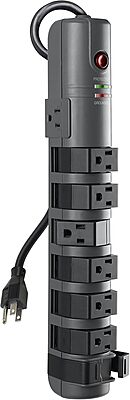 Belkin 8-Outlet Pivot-Plug Power Strip Surge Protector With 6ft Cord & Telephone Protection