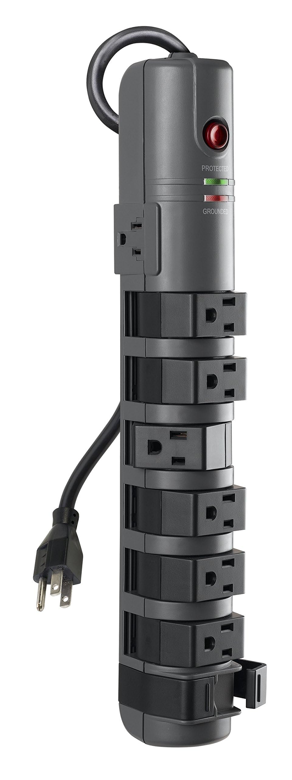 Belkin 8-Outlet Pivot-Plug Power Strip Surge Protector With 6ft Cord & Telephone Protection