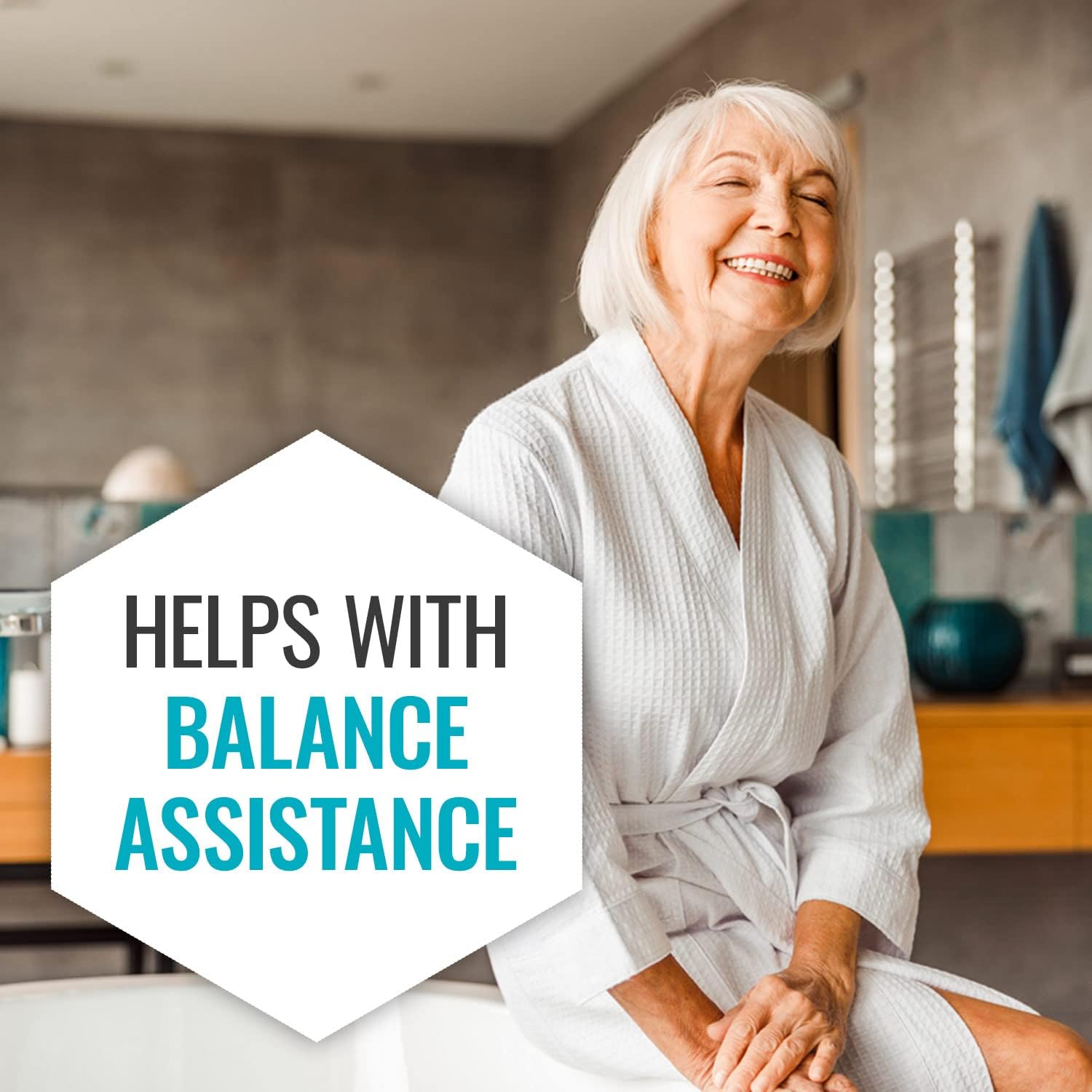 DMI Textured Grab Bar for Bathroom, Chrome-Plated Knurled Steel