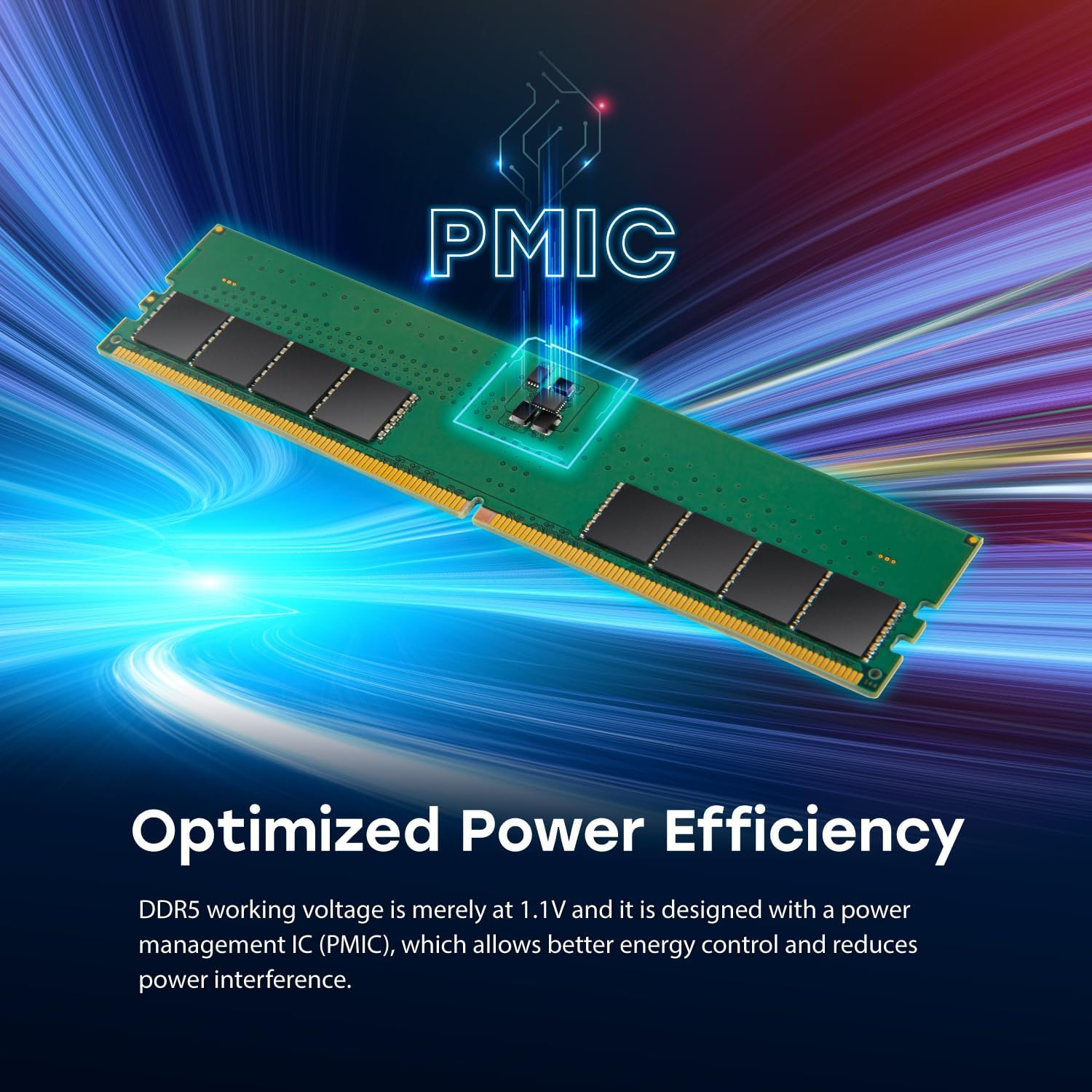TRANSCEND 16GB DDR5 UDIMM Desktop RAM Module, On-die ECC, 288-pin, 1.1V