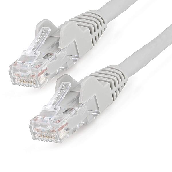 StarTech.com 50ft (15m) CAT6 Ethernet Cable - LSZH (Low Smoke Zero Halogen) - 10 Gigabit 650MHz 100W PoE RJ45 UTP Network Patch Cord Snagless w/Strain Relief - Gray CAT 6, ETL Verified (N6LPATCH50GR)