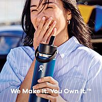 HYDRO FLASK Wide Mouth Flex Straw Cap Bottle - Insulated Stainless Steel