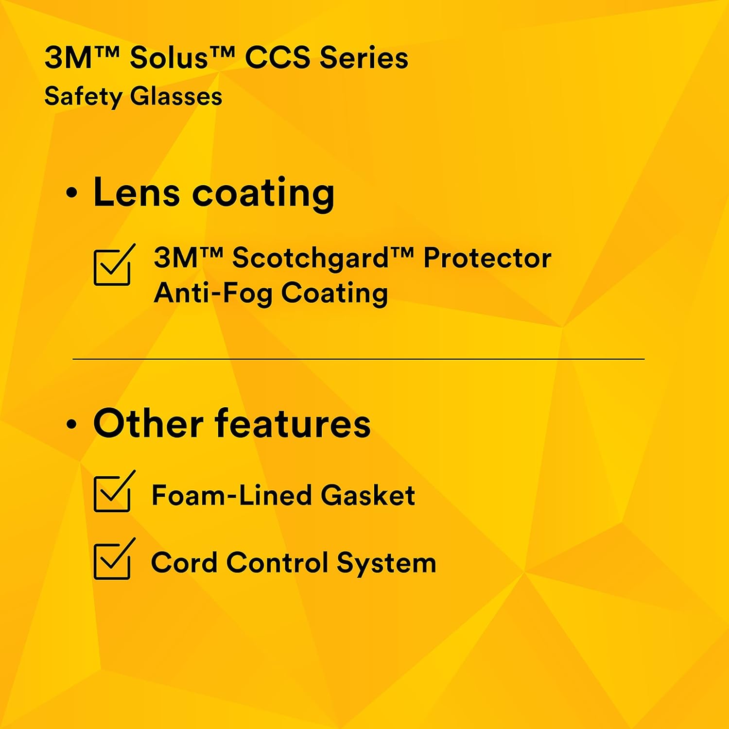 3M Safety Glasses, Solus CCS Series, Pack of 1, ANSI Z87, Scotchgard Anti-Fog Coating, Clear Lens