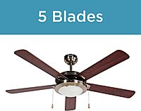Black+Decker BCF5211 52-Inch 5-Bladed Pull Chain Brushed Nickel Ceiling Fan - 5 Blades - 52in Diameter - 3 Speed - Adjustable Airflow - Glass, Nickel