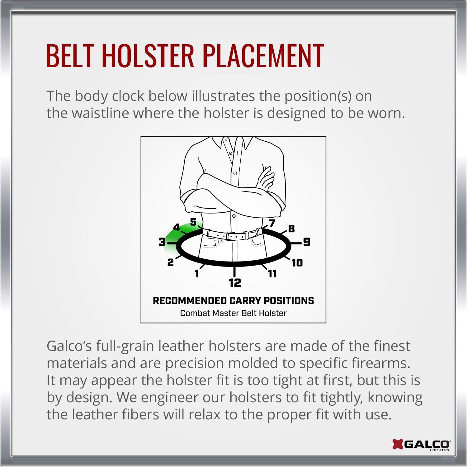 GALCO Combat Master Leather Belt Holster
