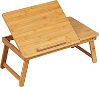 Mind Reader Lap Desk Laptop Stand, Bed Tray, Dorm Room, Folding Legs, Rayon From Bamboo, 19.75"L x 12"W x 8.25"H, Brown