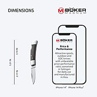 Boker Magnum 01MB318 Jewel Pocket Knife with 2 1/8 in. 440C Stainless Steel Blade, Brown