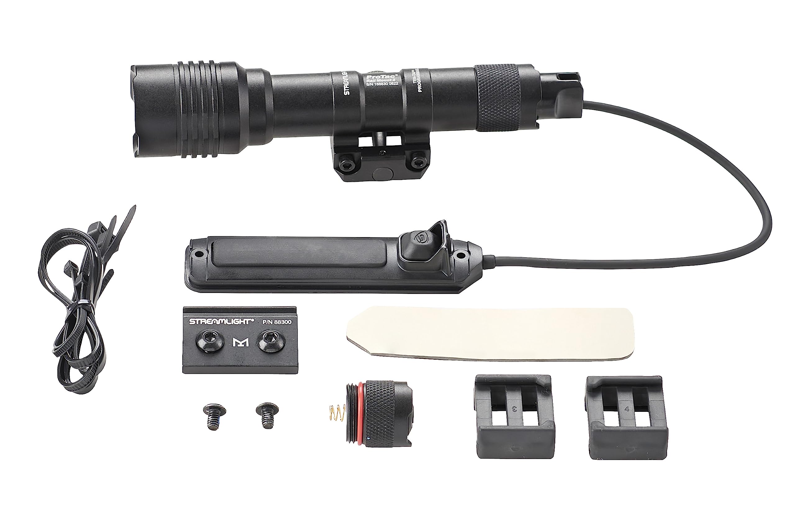 Streamlight 88059 ProTac Rail Mount 2 625-Lumen Weapon Light with CR123A Batteries and Remote Pressure Switch, Tail Switch