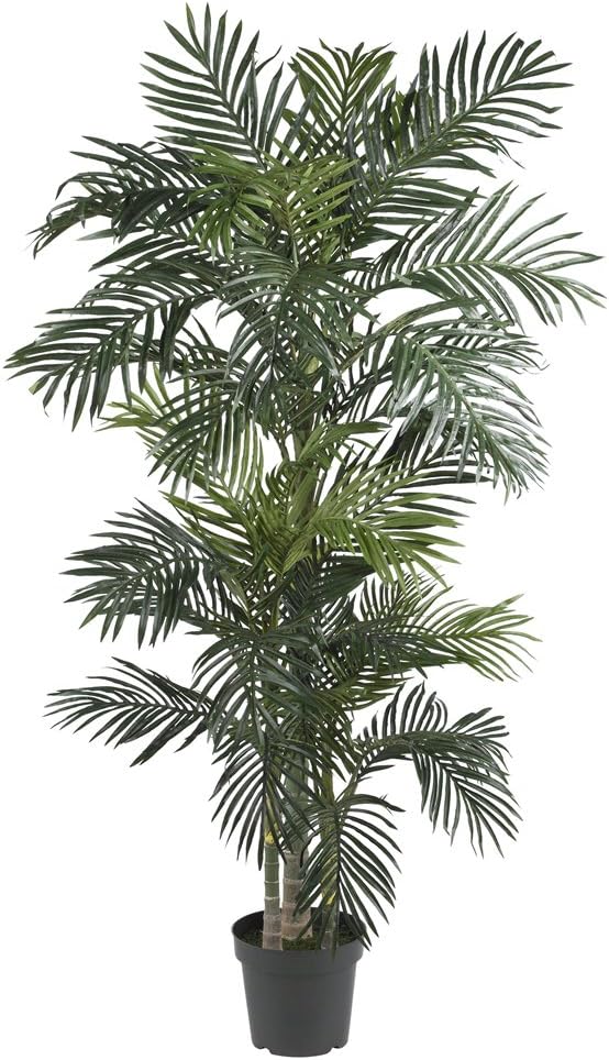 Nearly Natural 5289 6.5ft Golden Cane Palm Silk Tree, Green
