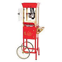 NOSTALGIA Vintage-Style Professional Popcorn Cart with 8 oz Kettle