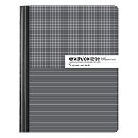 Office Depot Dual Ruled Marble Composition Book, 7 1/2in x 9 3/4in, College/Quadrille Ruled, 100 Sheets, Black/White, 400-003-275