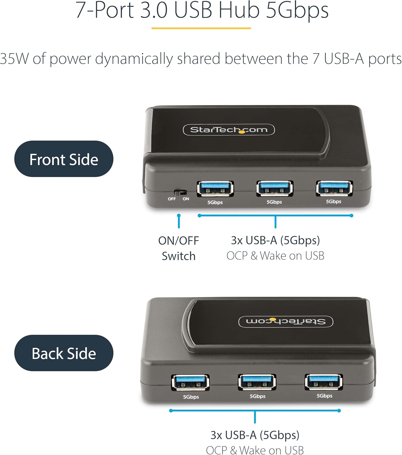 StarTech USB 3.0 SuperSpeed Powered USB-A Expansion Hub