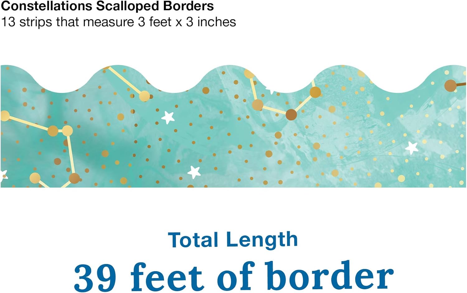 Carson-Dellosa Galaxy Scalloped Bulletin Board Borders, 3ft x 2-1/4in, Constellations, Pack Of 13 Strips