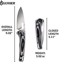Gerber Gear Sumo Folding Pocket Knife, 3.9 in Stainless Steel Blade