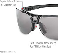 Honeywell Uvex by Protégé Safety Glasses, Metallic Black Frame with Clear Lens & Ultra-Dura Anti-Scratch Hardcoat (S4200-H5)